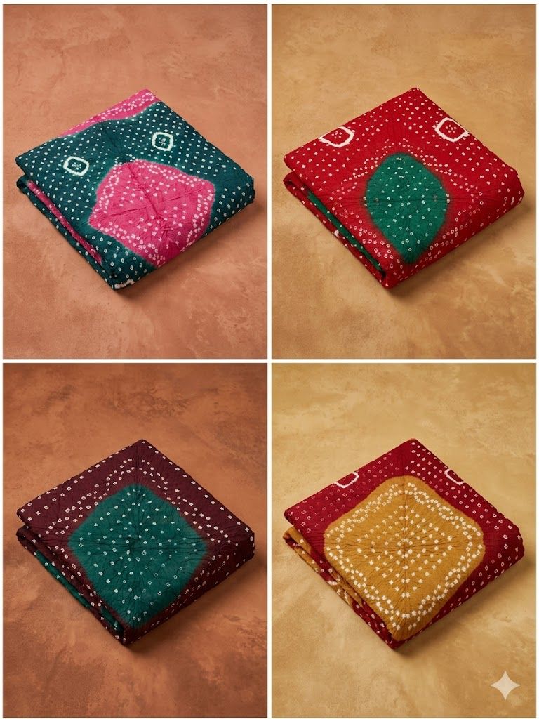 Handmade Bhandhej Traditional Designer Dupatta